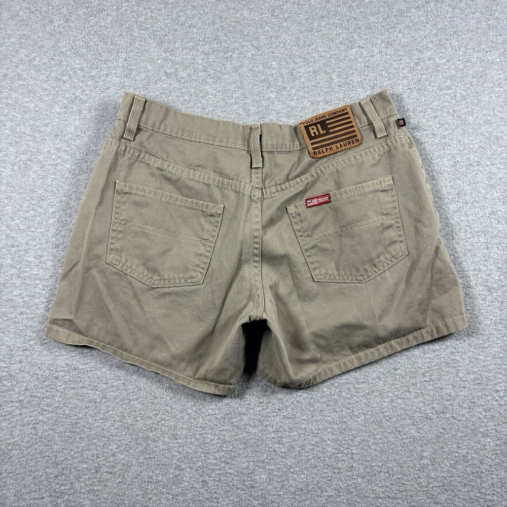 VTG Polo Jeans Co Ralph Lauren Women 4 Khaki Twill Utility Shorts Y2K Olive 5"